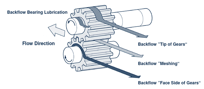 Gear pump backflow