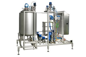 Unit for dosing and pasteurizing vegetable oil.